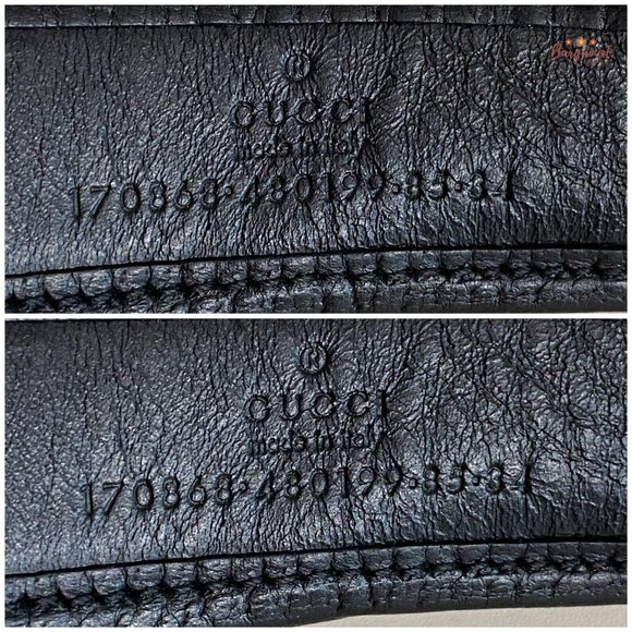 Authentic Gucci Black Monogram Canvas Leather Gold Chain Buckle Belt Size 85/34 - Picture 7 of 13